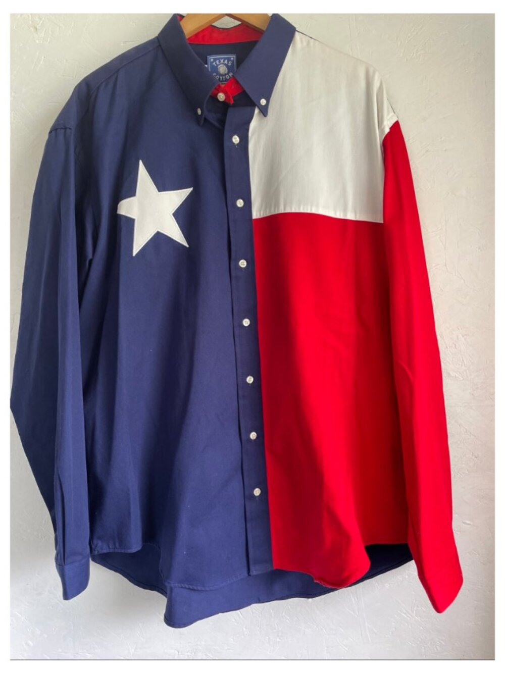 Texas Star Mens Red White Blue Western XL USA MADE COTTON